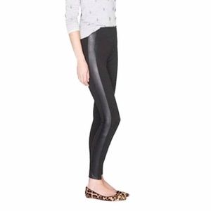 J.Crew Black Gigi Pant w/ Leather Tuxedo Stripe 4